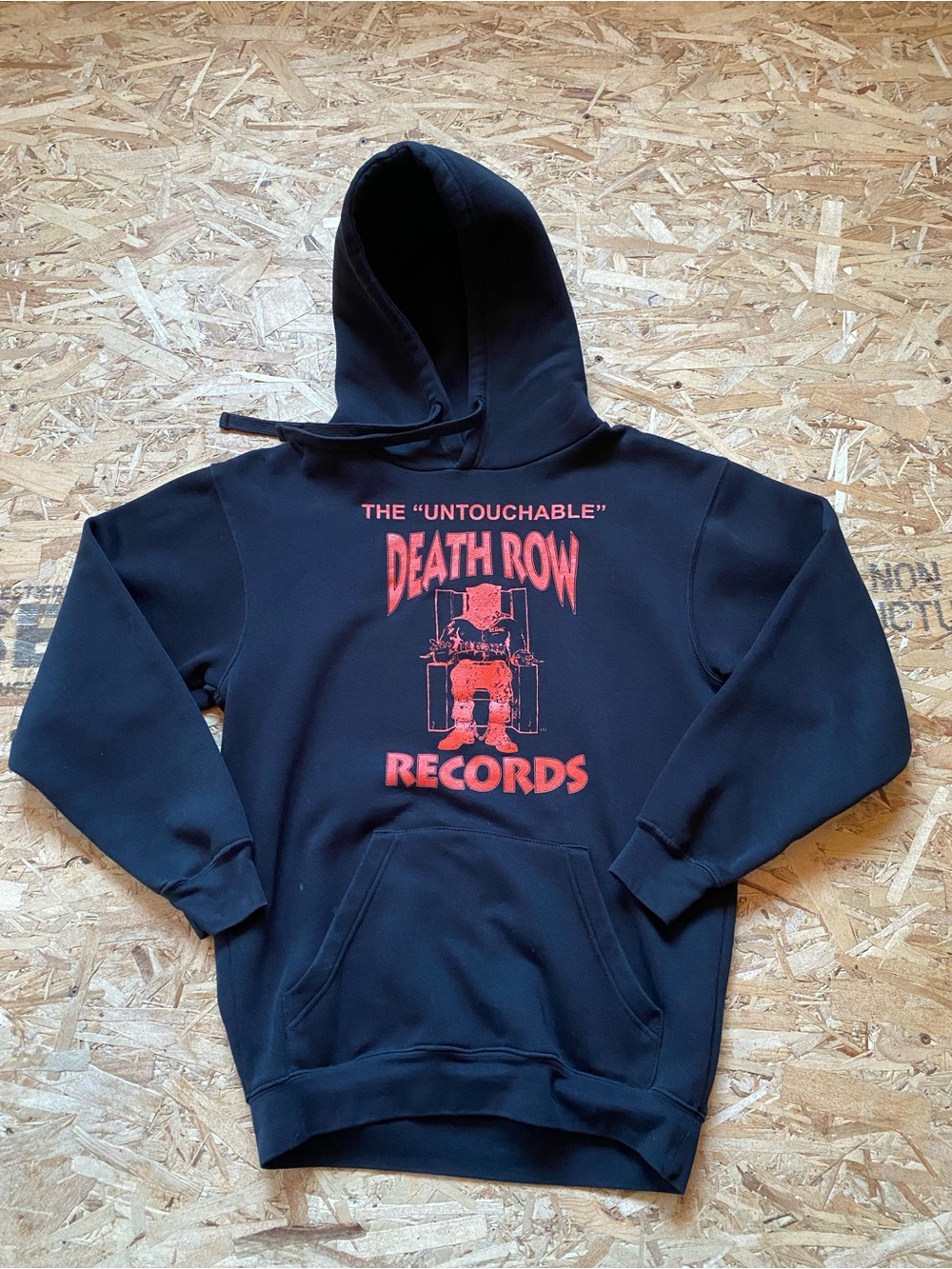 Black Death Row Records Hoodie with Red Logo